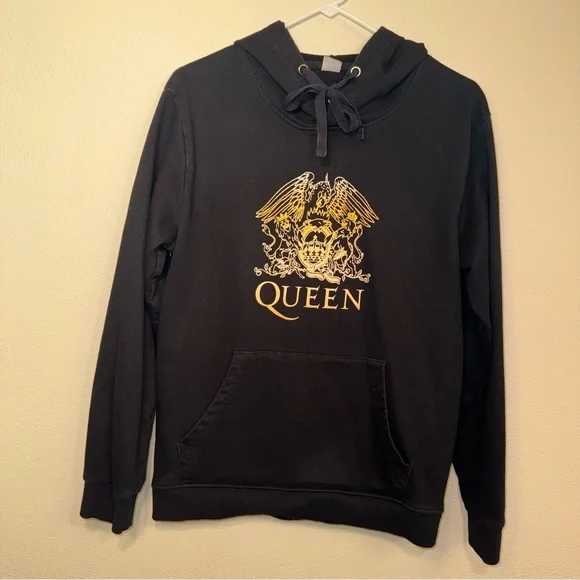 Queen Unisex Black Adult Crest Hoodie Freddie Mercury Design - Picture 12 of 16